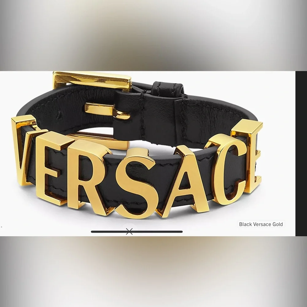 Versus Versace Black‎ Leather necklace